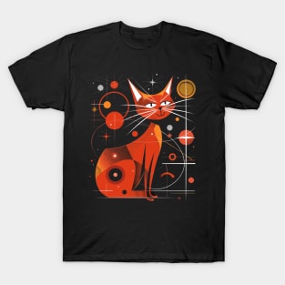 Mid Century Modern CAT Colorful Ceramics T-Shirt